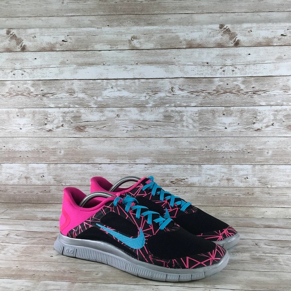 Nike Shoes - Nike Free 4.0 V3 Womens 11 Black Pink Blue